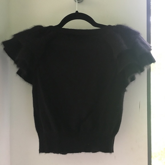 French Connection Black Frilled Sleeve Cardigan - Picture 5 of 6